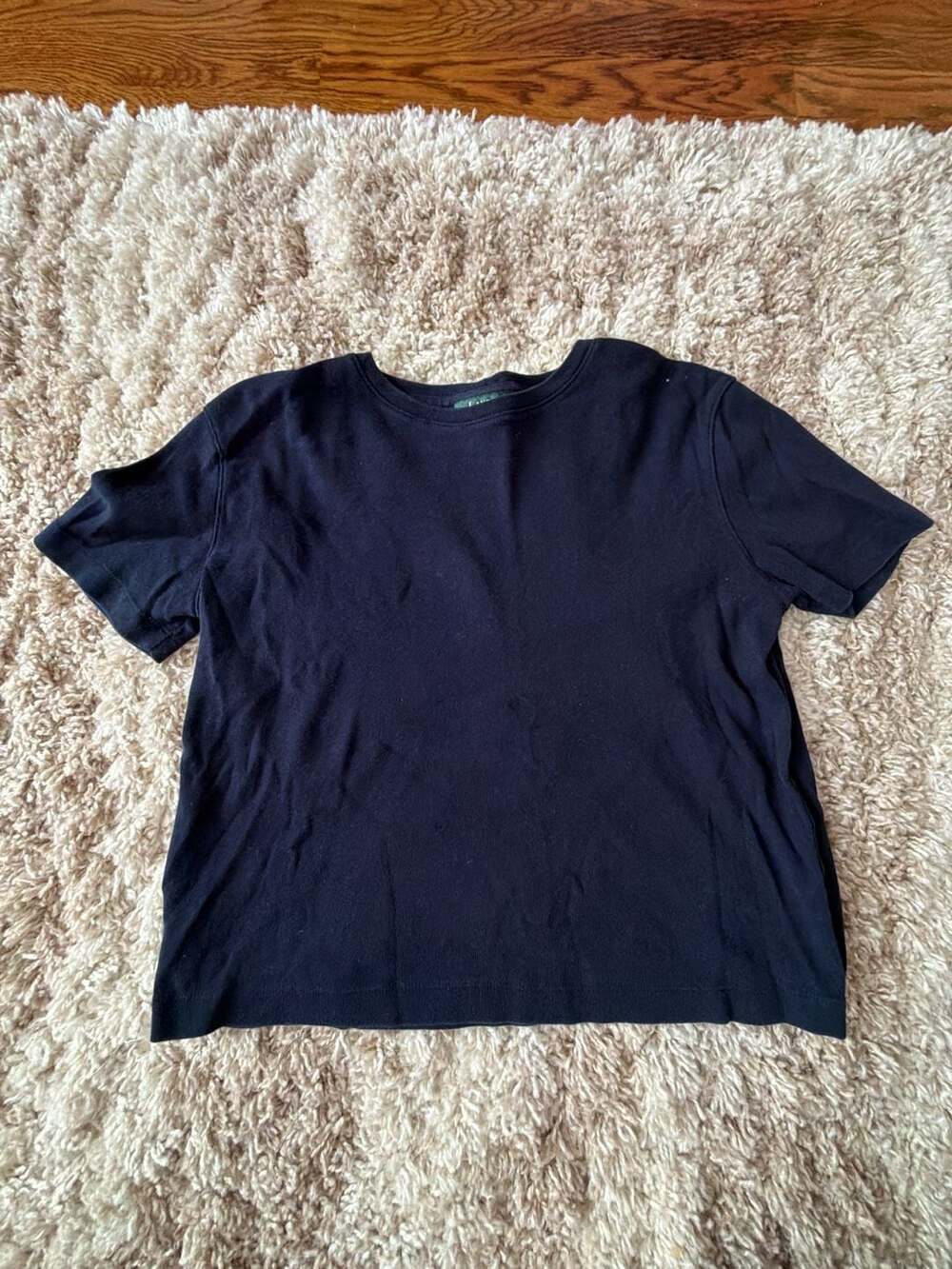 Lauren Ralph Lauren Petite Navy Blue Crewneck T-Shirt